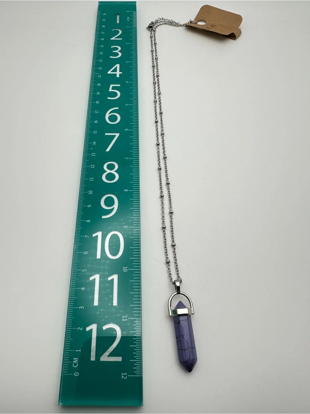 Blue Stone Pendant Necklace - Silver Chain